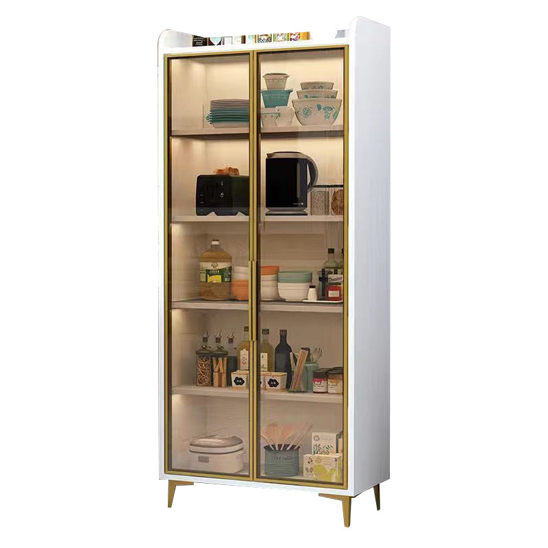 Servidor de madera de servidor de puertas de vidrio de estilo glamorante sin luces LED