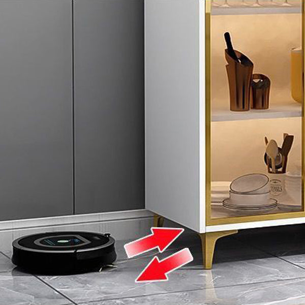 Servidor de madera de servidor de puertas de vidrio de estilo glamorante sin luces LED