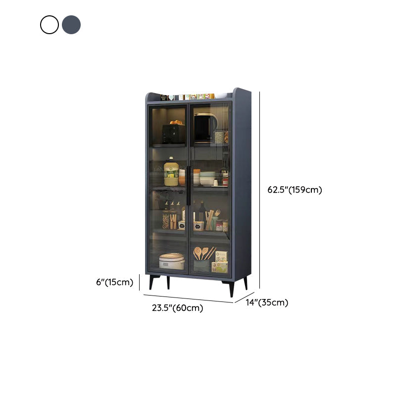 Servidor de madera de servidor de puertas de vidrio de estilo glamorante sin luces LED