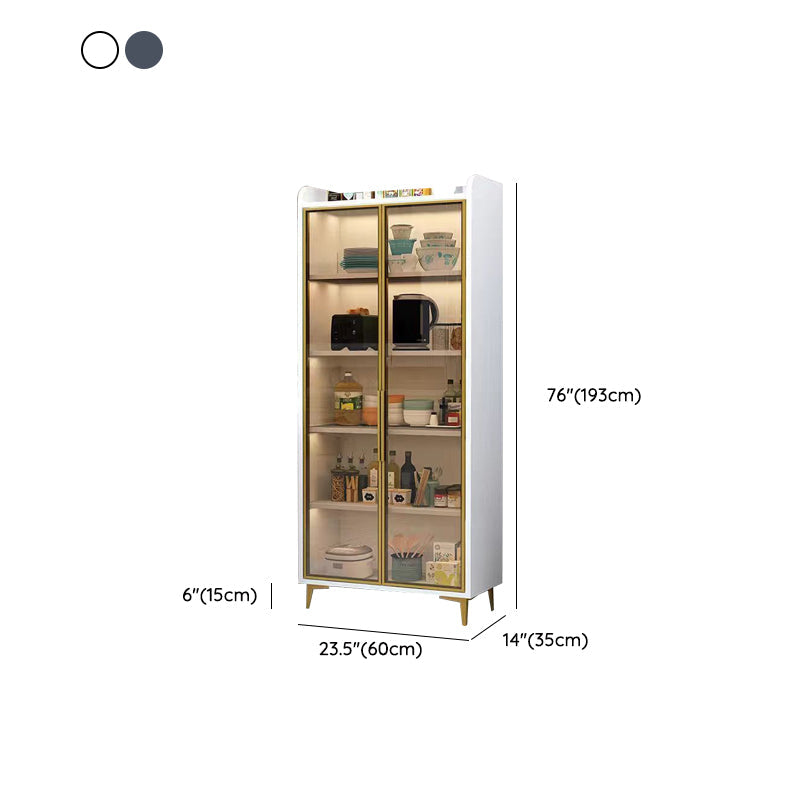 Servidor de madera de servidor de puertas de vidrio de estilo glamorante sin luces LED