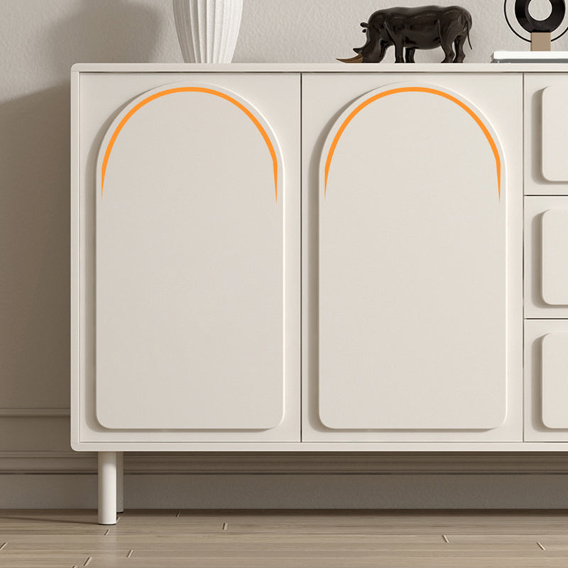 Buffet de restauration en bois crédinza contemporain avec armoires et tiroirs