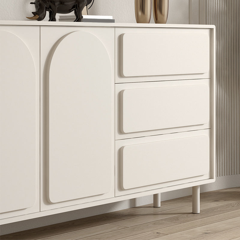 Buffet de restauration en bois crédinza contemporain avec armoires et tiroirs