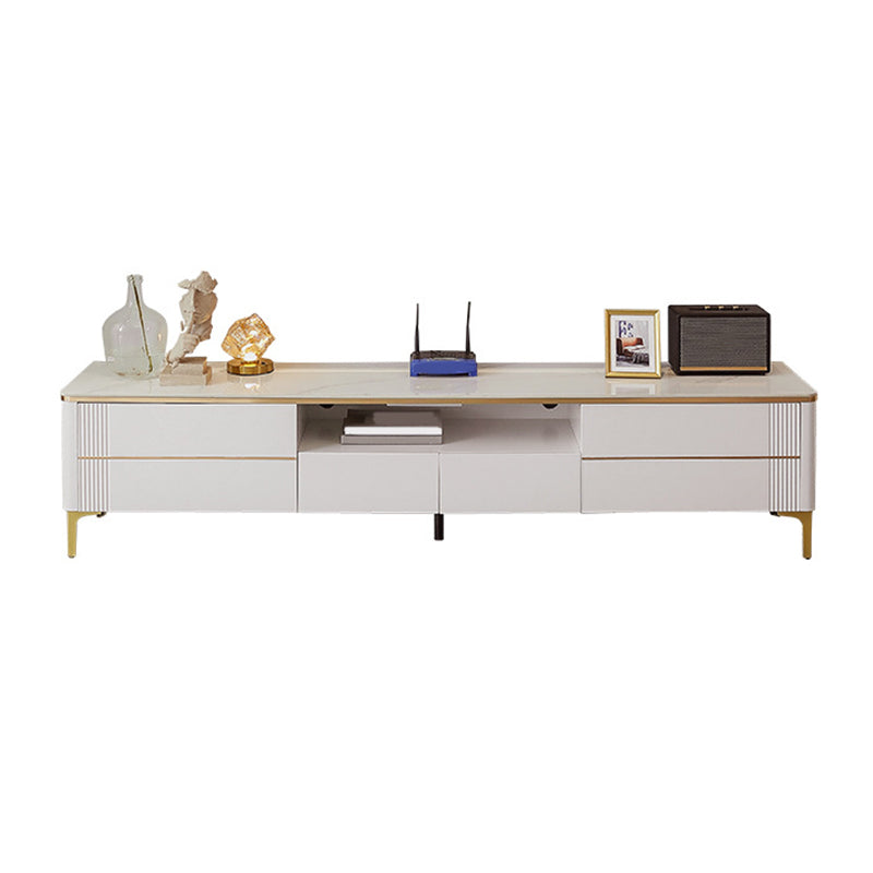 Open Storage TV Stand Console Stone TV Media Console with Drawers 87"L x 15"W x 18"H Clearhalo 'furn' 'furn_tv_stands_entertainment_centers' 'Furniture' 'Living Room Furniture' 'TV Stands & Entertainment Centers' 'TV Stands & Media Storage Furniture' 'tv_stands_entertainment_centers' 6696243