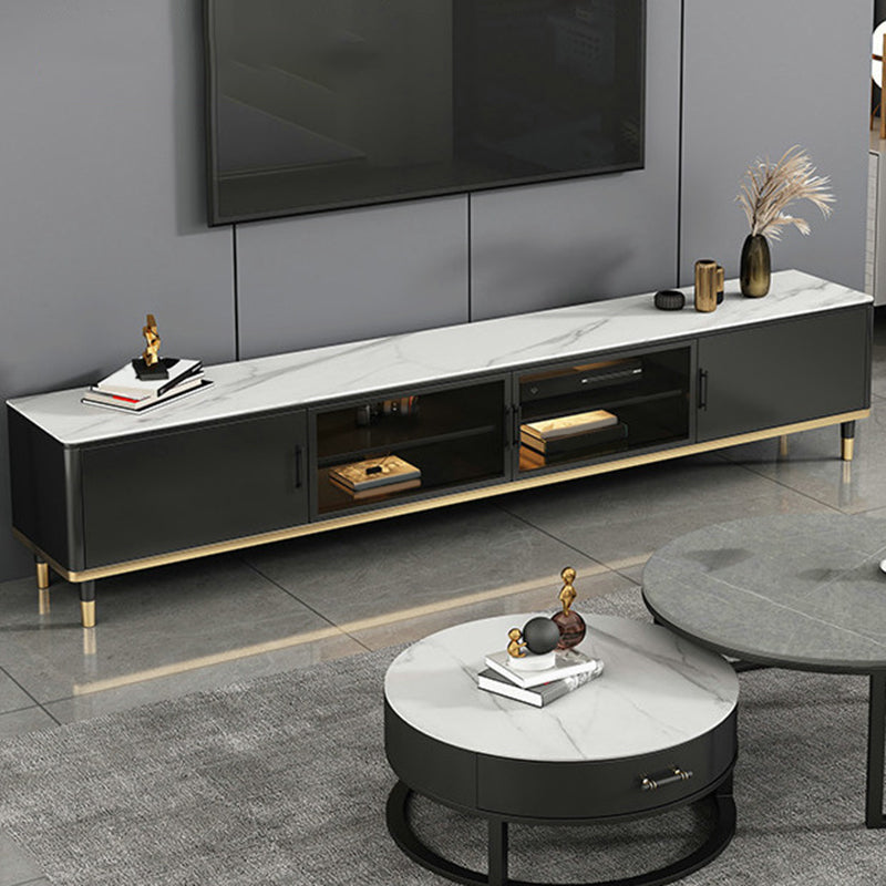 Console porta TV in pietra Console multimediale per TV con contenitore chiuso con gambe