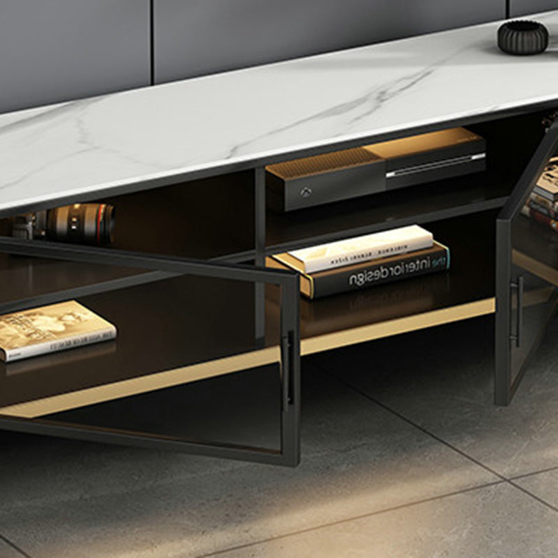 Console porta TV in pietra Console multimediale per TV con contenitore chiuso con gambe