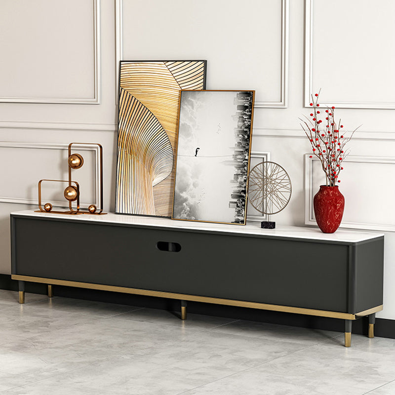 Console porta TV in pietra Console multimediale per TV con contenitore chiuso con gambe