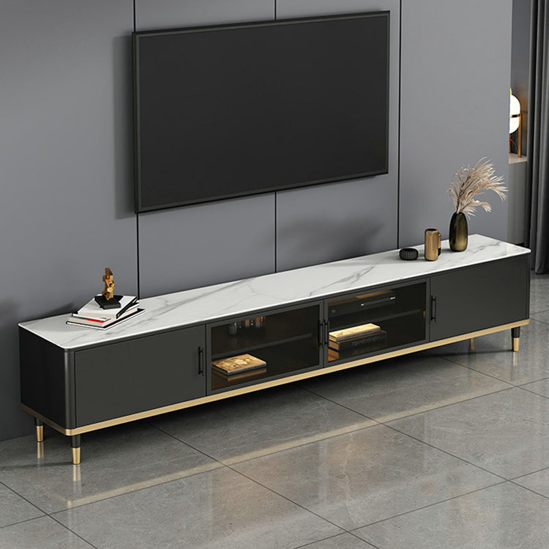 Console porta TV in pietra Console multimediale per TV con contenitore chiuso con gambe