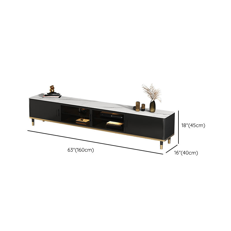 Console porta TV in pietra Console multimediale per TV con contenitore chiuso con gambe