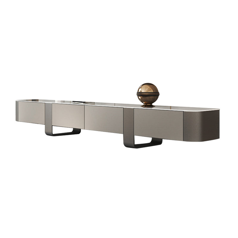 Stone TV Stand Console Contemporary TV Media Console with Drawers Black-Gold Clearhalo 'furn' 'furn_tv_stands_entertainment_centers' 'Furniture' 'Living Room Furniture' 'TV Stands & Entertainment Centers' 'TV Stands & Media Storage Furniture' 'tv_stands_entertainment_centers' 6696284