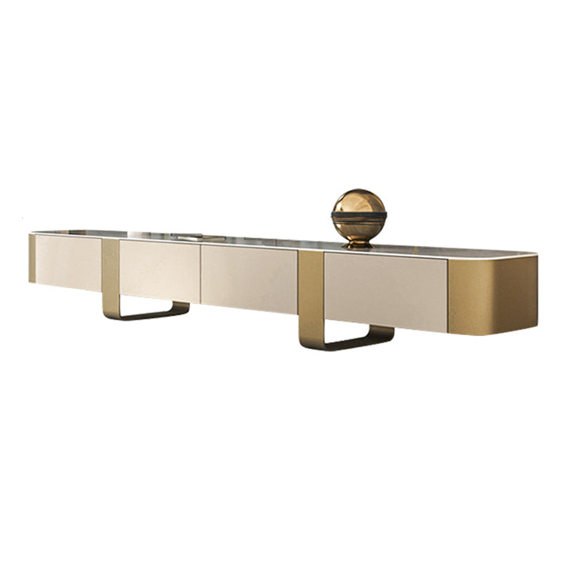 Stone TV Stand Console Contemporary TV Media Console with Drawers Gold Clearhalo 'furn' 'furn_tv_stands_entertainment_centers' 'Furniture' 'Living Room Furniture' 'TV Stands & Entertainment Centers' 'TV Stands & Media Storage Furniture' 'tv_stands_entertainment_centers' 6696285