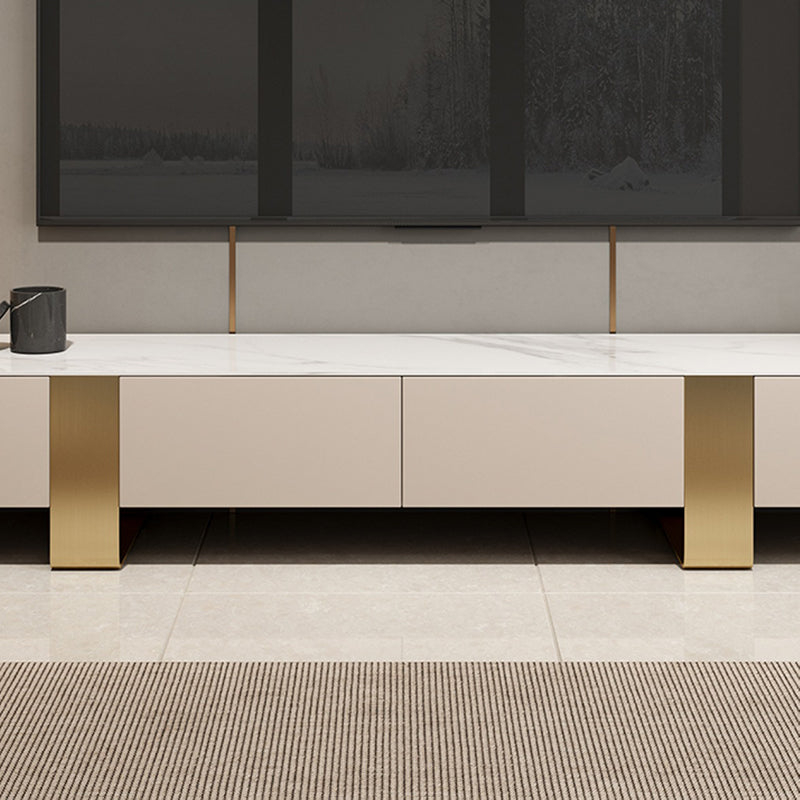 Stone TV Stand Console Contemporary TV Media Console with Drawers Clearhalo 'furn' 'furn_tv_stands_entertainment_centers' 'Furniture' 'Living Room Furniture' 'TV Stands & Entertainment Centers' 'TV Stands & Media Storage Furniture' 'tv_stands_entertainment_centers' 6696290