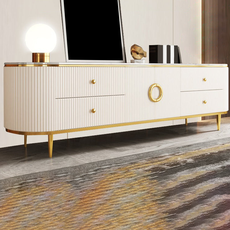 Contemporary TV Media Console Stone TV Console with 4 Drawers 94.5"L x 16"W x 22"H Clearhalo 'furn' 'furn_tv_stands_entertainment_centers' 'Furniture' 'Living Room Furniture' 'TV Stands & Entertainment Centers' 'TV Stands & Media Storage Furniture' 'tv_stands_entertainment_centers' 6696377