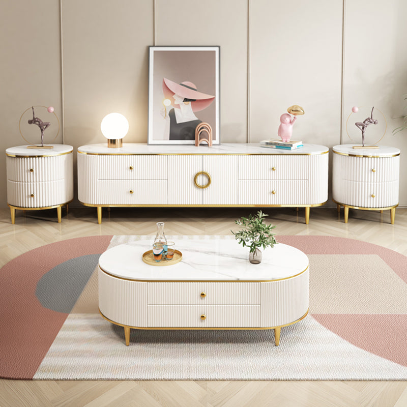 Contemporary TV Media Console Stone TV Console with 4 Drawers Clearhalo 'furn' 'furn_tv_stands_entertainment_centers' 'Furniture' 'Living Room Furniture' 'TV Stands & Entertainment Centers' 'TV Stands & Media Storage Furniture' 'tv_stands_entertainment_centers' 6696387
