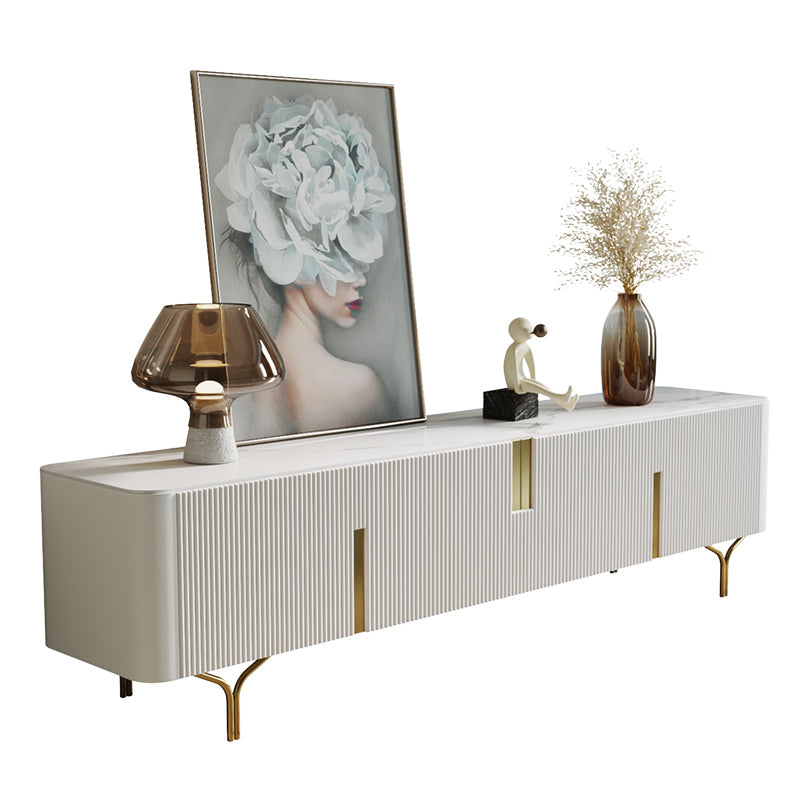 Console porta TV con contenitore chiuso Console multimediale TV in pietra con gambe