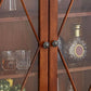Mid-Century Modern Glass Doors Display Stand Rubberwood Hutch Buffet for Bedroom