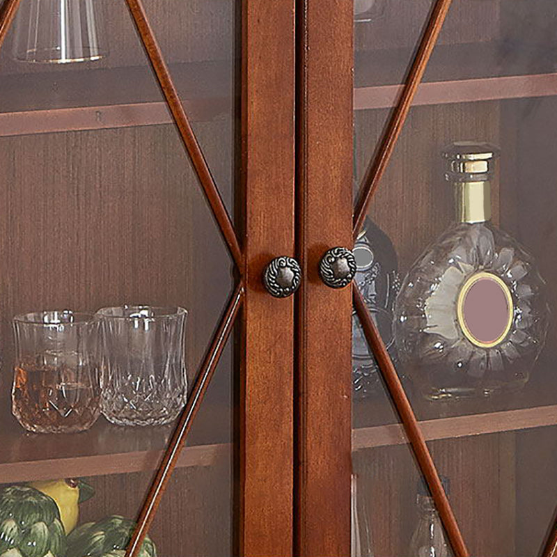 Porte di vetro moderne di metà secolo stand-legno di gomma a buffet per camera da letto