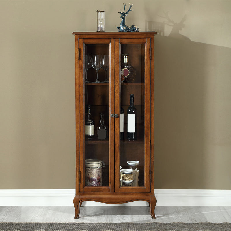 Porte di vetro moderne di metà secolo stand-legno di gomma a buffet per camera da letto