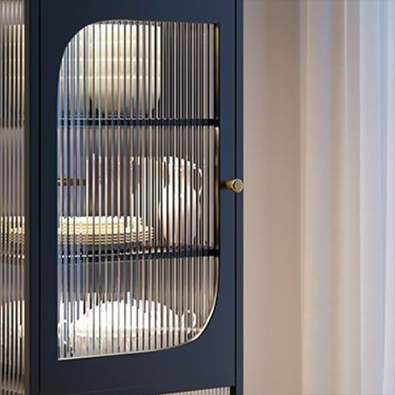 Glam Metal Curio Cabinet Glass Doors Hutch Buffet for Bedroom Clearhalo 'Display & China Cabinets' 'display_china_cabinets' 'furn' 'furn_display_china_cabinets' 'Furniture' 'Kitchen & Dining Furniture' 6696454