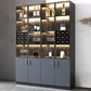 Contemporary Glass Doors Display Stand Faux Wood Hutch Buffet for Bedroom Clearhalo 'Display & China Cabinets' 'display_china_cabinets' 'furn' 'furn_display_china_cabinets' 'Furniture' 'Kitchen & Dining Furniture' 6696463