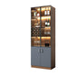 Contemporary Glass Doors Display Stand Faux Wood Hutch Buffet for Bedroom 31"L x 16"W x 87"H Nut-Brown Clearhalo 'Display & China Cabinets' 'display_china_cabinets' 'furn' 'furn_display_china_cabinets' 'Furniture' 'Kitchen & Dining Furniture' 6696476
