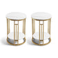 Open Storage Accent Table Nightstand Stone Nightstand for Bedroom