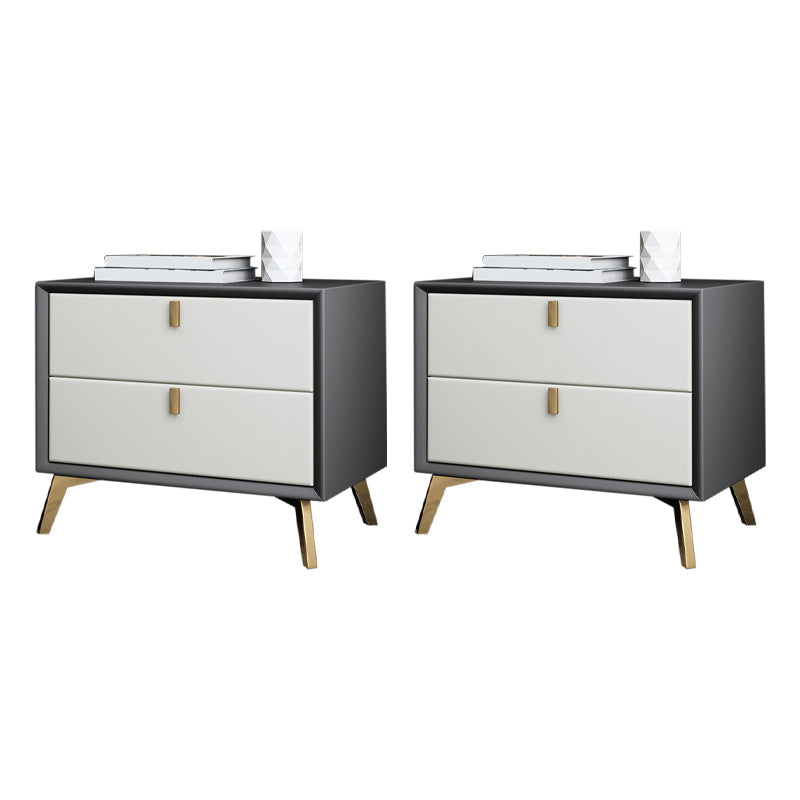 Zeitgenössischer Betten Nachttisch Leder am Nachtschrank mit Schubladen