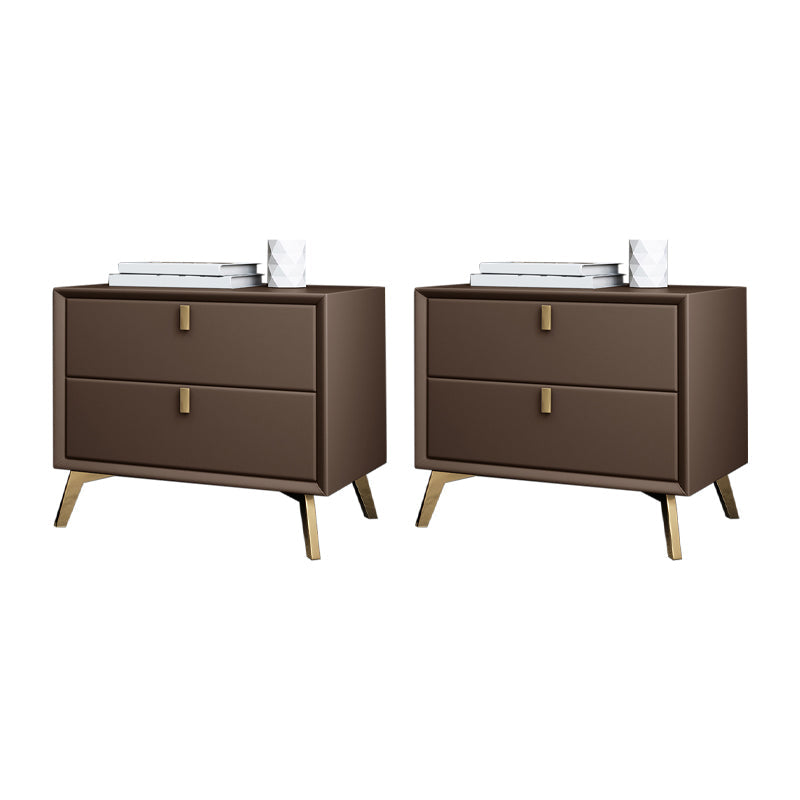 Zeitgenössischer Betten Nachttisch Leder am Nachtschrank mit Schubladen