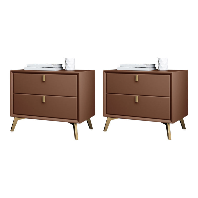 Zeitgenössischer Betten Nachttisch Leder am Nachtschrank mit Schubladen