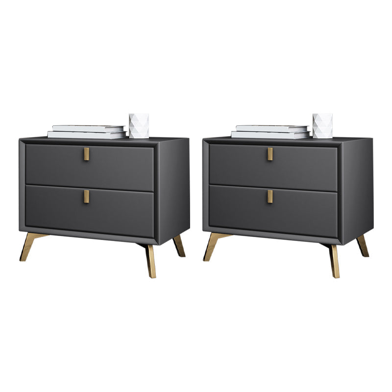 Zeitgenössischer Betten Nachttisch Leder am Nachtschrank mit Schubladen