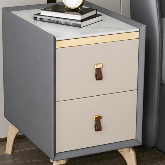 Comodino contemporaneo comodino in pietra mobile con 2 cassetti