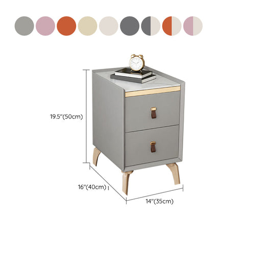 Comodino contemporaneo comodino in pietra mobile con 2 cassetti