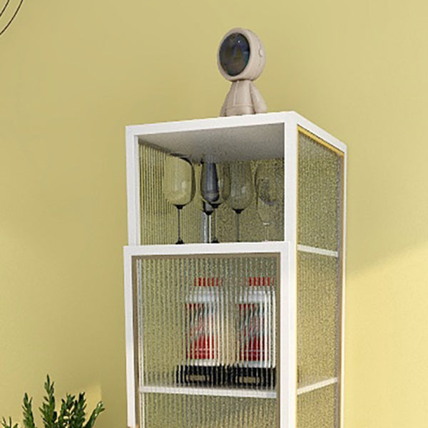 Contemporary Curio Cabinet Metal Glass Doors Hutch Buffet for Dining Room Clearhalo 'Display & China Cabinets' 'display_china_cabinets' 'furn' 'furn_display_china_cabinets' 'Furniture' 'Kitchen & Dining Furniture' 6697021