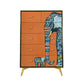 Wooden Storage Chest Contemporary Storage Chest Dresser for Bedroom Dark Orange Clearhalo 'Bedroom Furniture' 'Dressers & Chests' 'dressers_chests' 'furn' 'furn_dressers_chests' 'Furniture' 6697036