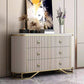 Commode en pierre de coffre de rangement Glam classique de 15,6 pouces de largeur avec 6 tiroirs