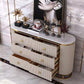 Commode en pierre de coffre de rangement Glam classique de 15,6 pouces de largeur avec 6 tiroirs