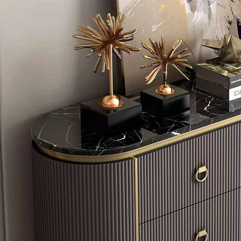 Commode en pierre de coffre de rangement Glam classique de 15,6 pouces de largeur avec 6 tiroirs