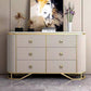 Commode en pierre de coffre de rangement Glam classique de 15,6 pouces de largeur avec 6 tiroirs