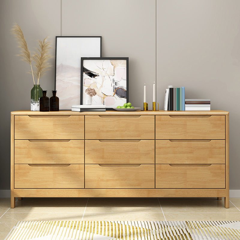 Ultra-Modern Rubberwood Double Dresser Horizontal Storage Chest Dresser for Bedroom Clearhalo 'Bedroom Furniture' 'Dressers & Chests' 'dressers_chests' 'furn' 'furn_dressers_chests' 'Furniture' 6697119
