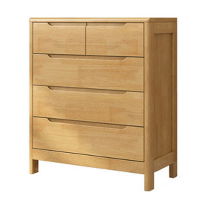 Ultra-Modern Rubberwood Double Dresser Horizontal Storage Chest Dresser for Bedroom 31"L x 16"W x 37"H Natural Clearhalo 'Bedroom Furniture' 'Dressers & Chests' 'dressers_chests' 'furn' 'furn_dressers_chests' 'Furniture' 6697121