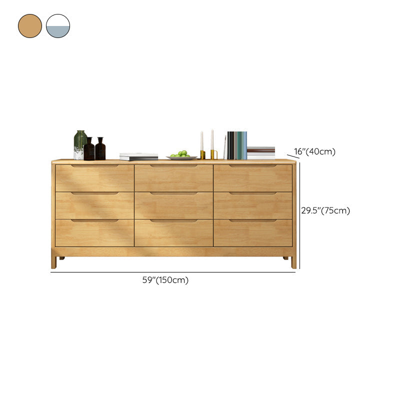 Ultra-Modern Rubberwood Double Dresser Horizontal Storage Chest Dresser for Bedroom Clearhalo 'Bedroom Furniture' 'Dressers & Chests' 'dressers_chests' 'furn' 'furn_dressers_chests' 'Furniture' 6697139