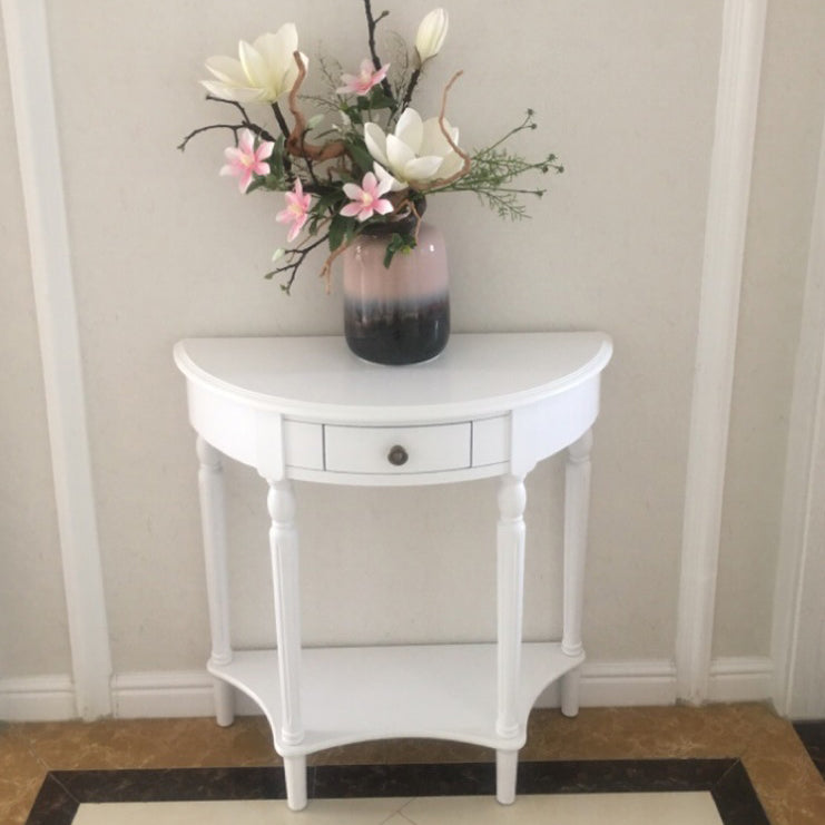 Tavolo da console di legno vittoriano Half Moon Console Table per Hall