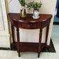 Tavolo da console di legno vittoriano Half Moon Console Table per Hall