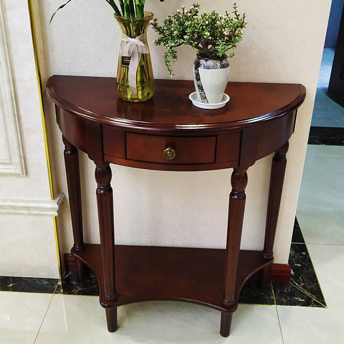 Tavolo da console di legno vittoriano Half Moon Console Table per Hall