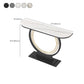 Glam Stone Console Table Iron Stain Resistant Console Sofa Table for Hall