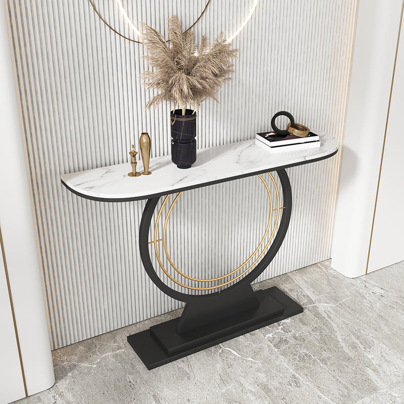 Console di mezza luna di accento contemporanea con console di mezza luna