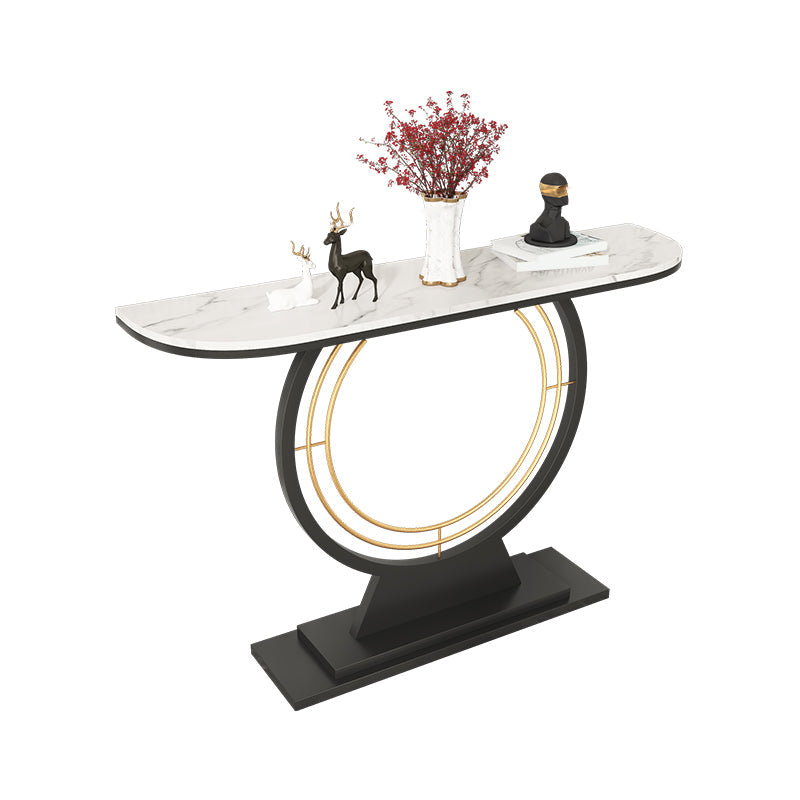 Console di mezza luna di accento contemporanea con console di mezza luna