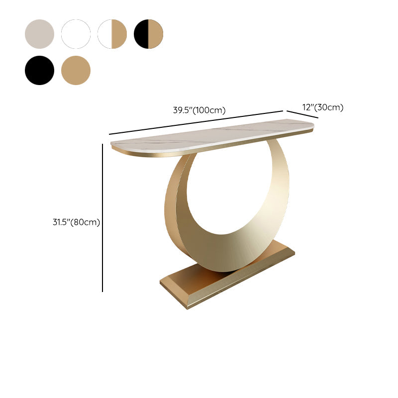 Modern Half Moon Console Table Antique Finish Console Sofa Table Clearhalo 'Console Tables' 'console_tables' 'Entry & Mudroom Furniture' 'furn' 'furn_console_tables' 'Furniture' 6697351