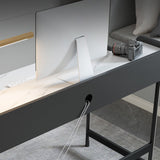 Zeitgenössischer rechteckiger Büroschreibtisch Stein Schreibtisch mit Regal für Büro