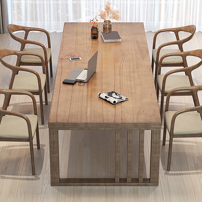 Modern 29.53" Tall Office Desk Solid Wood Rectangular Writing Desk 63"L x 27.6"W x 29.5"H Clearhalo 'furn' 'furn_office_desk' 'Furniture' 'Office Desks' 'Office Furniture' 'office_desk' 6697673