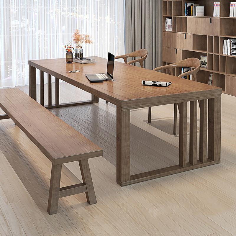 Modern 29.53" Tall Office Desk Solid Wood Rectangular Writing Desk 78.7"L x 31.5"W x 29.5"H Clearhalo 'furn' 'furn_office_desk' 'Furniture' 'Office Desks' 'Office Furniture' 'office_desk' 6697674